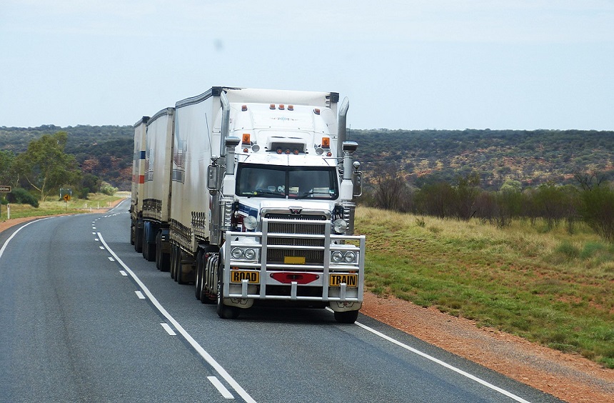Truck on road